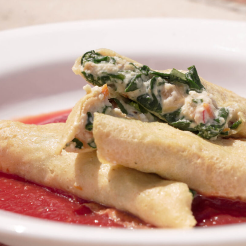 healthy spinach and ricotta crepes