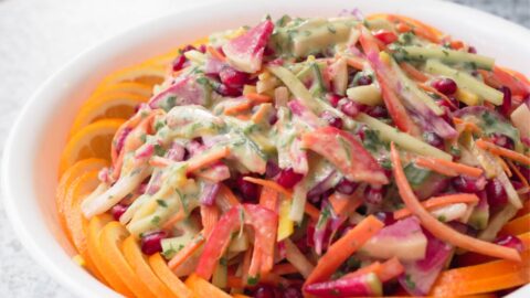 Pomegranate Salad & Creamy Orange Basil Dressing Recipe - Pritikin ...